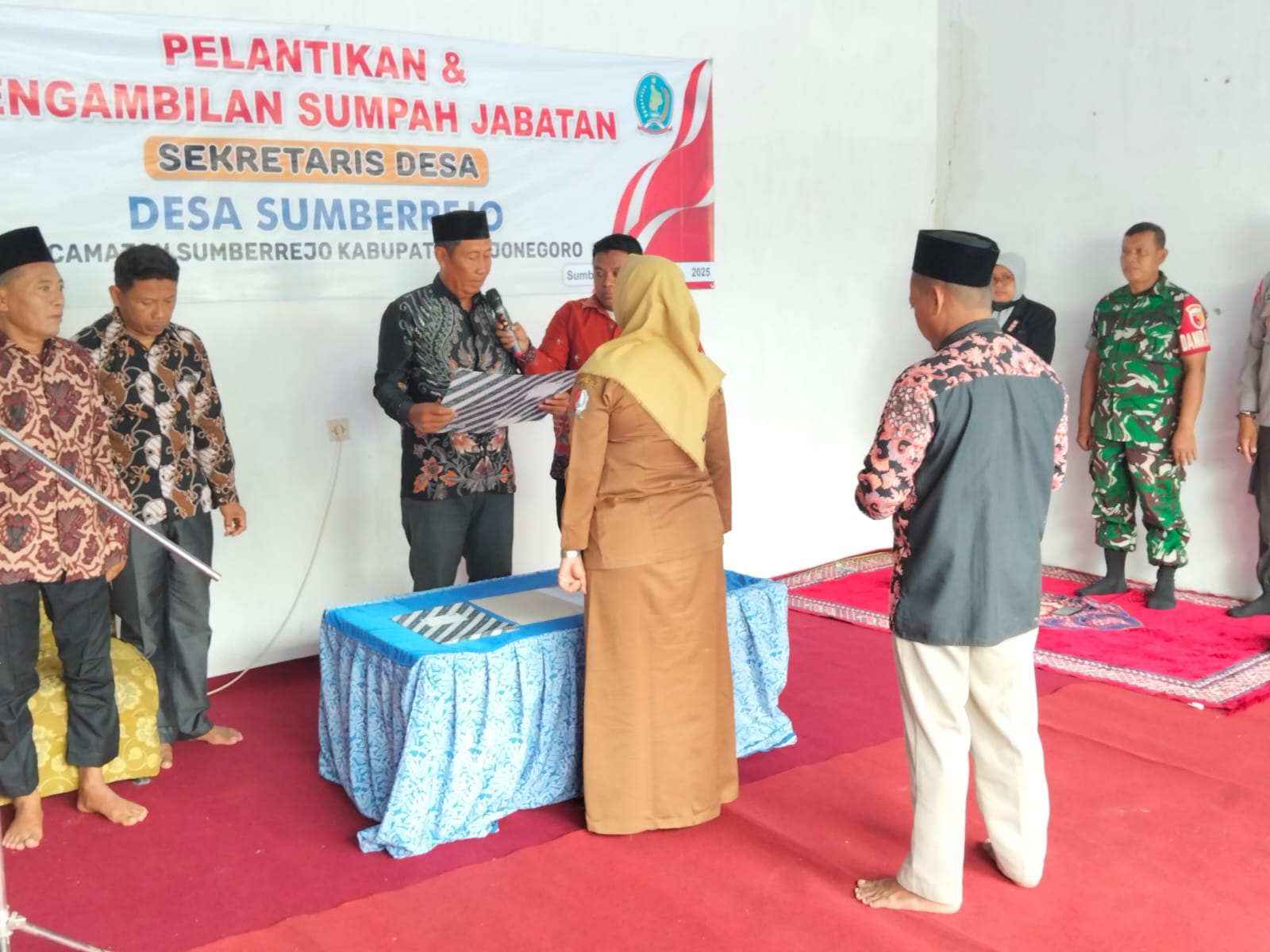 Pelantikan Sekretaris Desa "Desa Sumberrejo" Kecamatan Sumberrejo