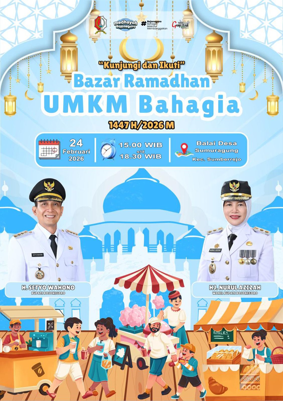 Dukung Ekonomi Lokal, Pemkab Bojonegoro Gelar Bazar Ramadhan UMKM Bahagia di Desa Sumuragung